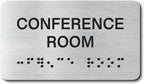 Conference Room Signs with Raised Text & Grade 2 Braille, Brushed by EliteSign