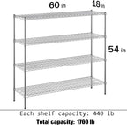 Regal Altair 18" Deep x 60" Wide x 54" Height Wire Shelving Kit | 4-Tier | NSF - Image 3