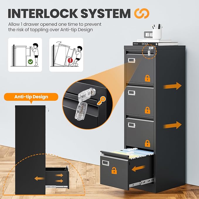 AFAIF 4 Drawer File Cabinet - Image 4