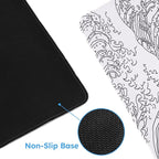 iCasso White Mouse Pad, Extended Gaming Mouse Pad, Large Stable Rubber Base - Image 3