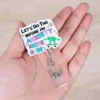 Let's Do This Before My Anxiety Kicks In Funny Skateboarding Frog Nurse Badge - Image 4