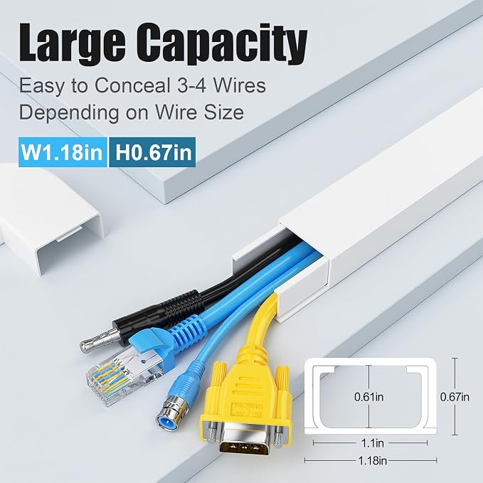 Yecaye Cord Hider, 113in Large Cord Covers - Image 2