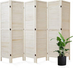 Room Dividers and Folding Privacy Screens, Wood Louvered Separators Divider Wall - Image 8