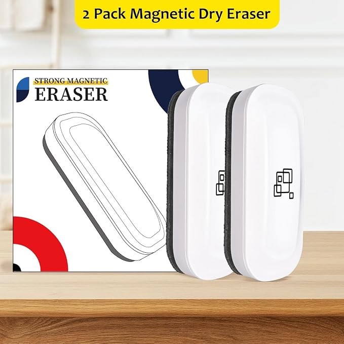 Maxtek Magnetic Dry Erase Eraser, 2 Pack, - Image 8