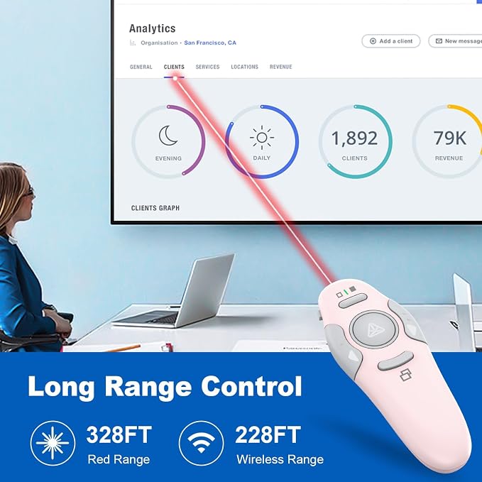 QUI Presentation Clicker Wireless Presenter Remote Clicker - Image 5
