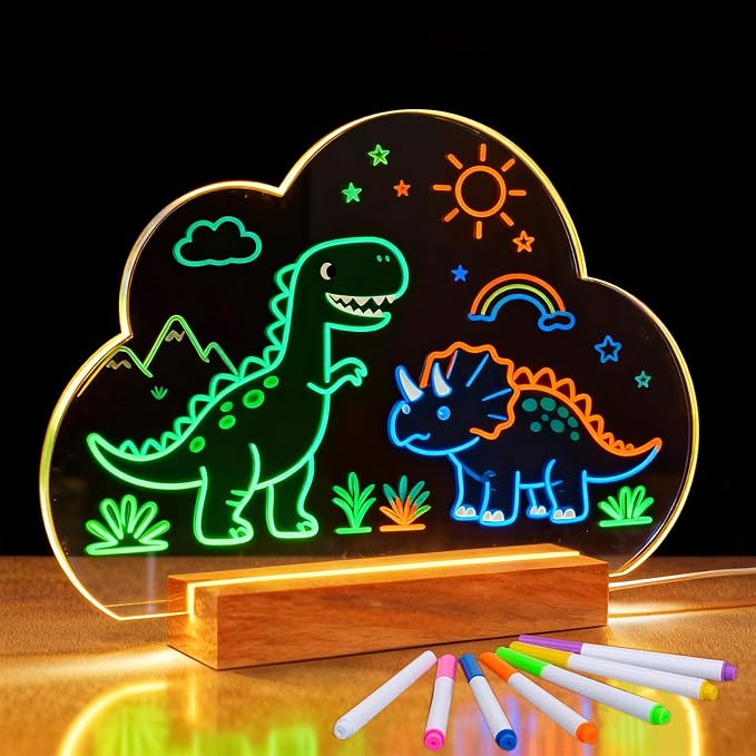 SetGame LED Note Board with 7 Colors Pen, Art Creative Light Up Dry Erase Board - Image 2