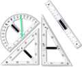 Magnetic Geometry Tool, Protractor, Triangle Rulers Easy Attachment Blackboard by CAQ
