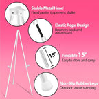 VAIIGO 63" White Easel Stand for Wedding Sign Poster Display Easel Folding Art - Image 5