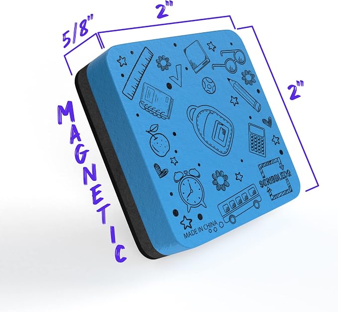 Scribbledo 6 Pack Magnetic Dry Erase Erasers - Image 2