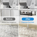 PAVSTINE Under Desk Cable Management Tray, 17 in Metal Cable Tray Basket - Image 8