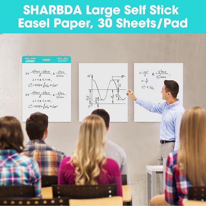 SHARBDA Sticky Mini Easel Pad, 15 x 18 Inches, Self Stick Flip Chart Paper - Image 2