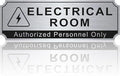 Electrical Room Sign for Business Door，Self-Adhesive Durable Brushed Silver by LUHIMO