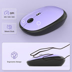 MOFII Wireless Keyboard and Mouse Combo, Full Size 2.4G Retro Round Computer - Image 6