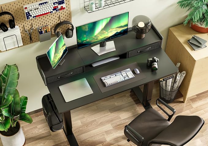 Claiks Standing Desk with Drawers, Stand Up Electric Standing Desk Adjustable - Image 2