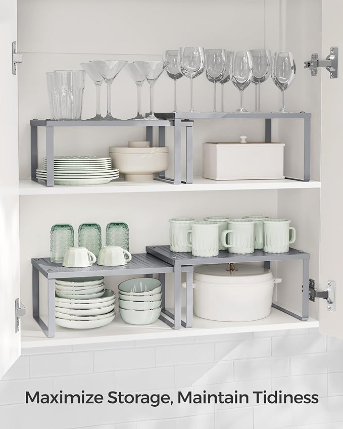 SONGMICS Spice Racks, Countertop Organizers, Shelf Risers, Expandable - Image 4
