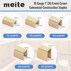 meite 16 Gauge 1-Inch Wide Crown Staples 3/4'' Leg, Galvanized P-Type Heavy - Image 2