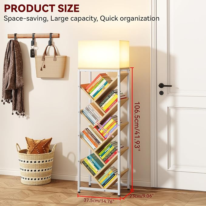 IBUYKE 9 Tier Tree Bookshelf, Floor Standing Wood Bookshelf - Image 3