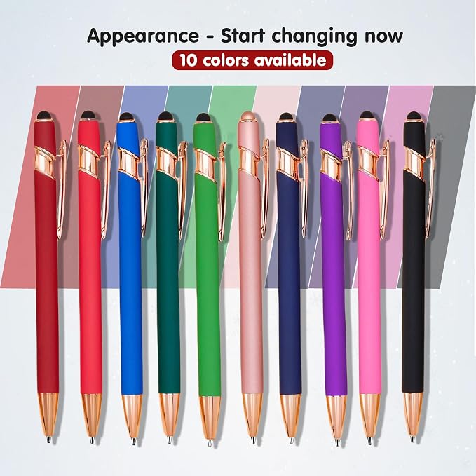 10pcs Inspirational Quotes Rose Gold Pens Set Fashion Design Novelty Pens Funny - Image 3