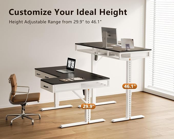 OffiGo L Shaped Electric Standing Desk - Image 5