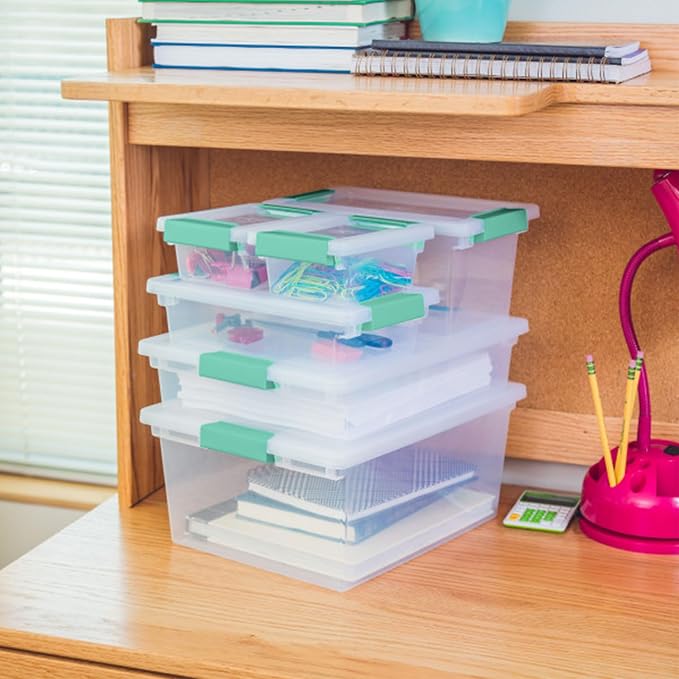 Sterilite 12-Pack Clip Box, Stackable Clear Plastic Bins - Image 8