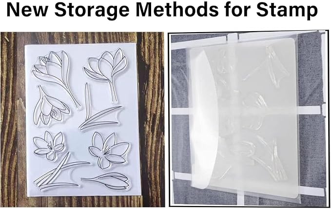 BROTOSPAC 48 PCS Clear Stamps Storage Panels, Resealable Die Cut Storage Bag - Image 2