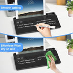 Desktop Glass Whiteboard with Storage, Desk Board with Computer Keyboard Stand - Image 5