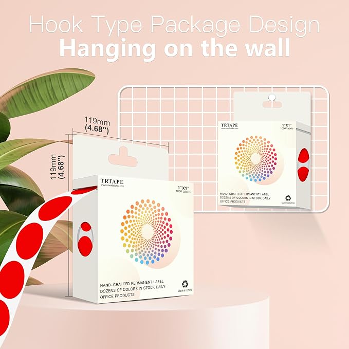 1 Inch Round Color Coding Labels, 1000 Dots Per Roll Red Color Coded Dot - Image 3