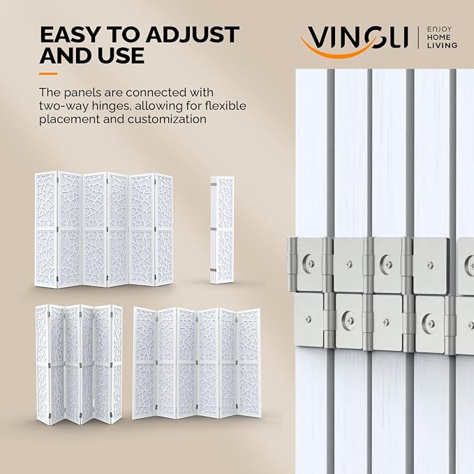 VINGLI 70'' H Room Divider, Non-Woven Fabric Privacy Screen, Indoor Partition - Image 6