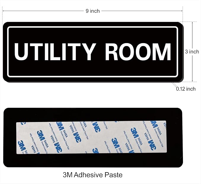 Utility Room Sign, Premium Durable Acrylic Material, Super Strong Adhesive - Image 2