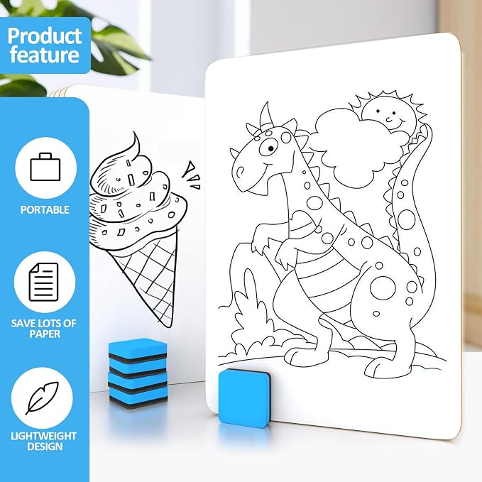 Dry Erase LapBoards, PANDRI 16 Pack Double Sided 12.5 x 9 Inch Whiteboards - Image 5