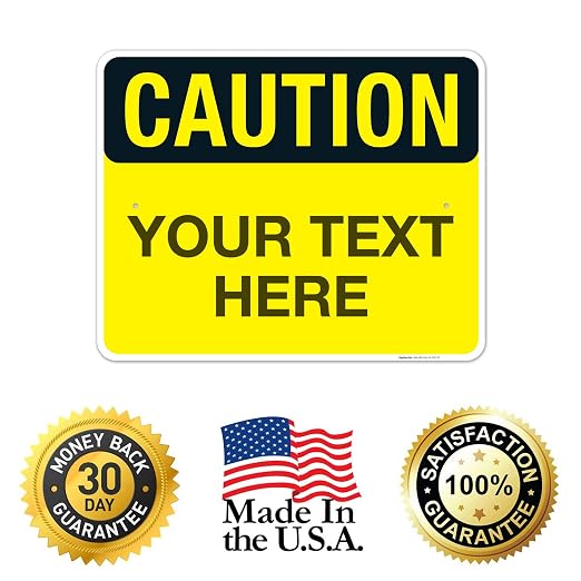 Custom Caution Sign, OSHA Sign, 24x30 Inches, Rust Free .063 Aluminum, Fade - Image 8