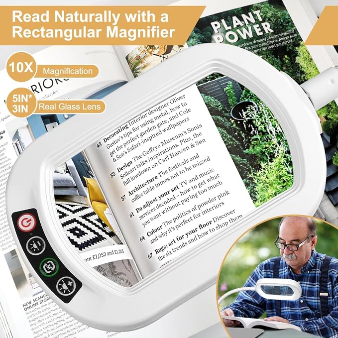 Veemagni 10X Rectangle Magnifying Glass - Image 2