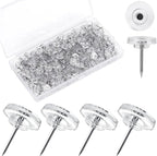 300Pcs Clear Push Pins，Flat Thumb Tacks by acDesign