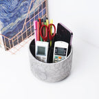 Hennaja Round Leather Art Supply Organizer, Remote Control Holder, 360 Degree - Image 6