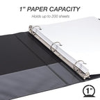 Samsill 1 Inch 3 Ring Binder, Made in USA, Economy Round Ring, 200 Sheet - Image 3