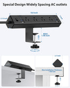 40W Fast Charging Station, Desk Clamp Power Strip 20W USB C, 8 Outlets - Image 5
