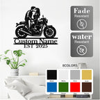 Custom Motorcycle Couple Metal Signs Personalized Biker Couple Name Sign Custom - Image 4