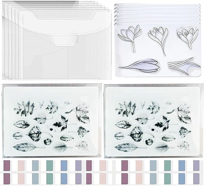BROTOSPAC 24 PCS Clear Stamps Storage Panels, Resealable Die Cut Storage Bag by BROTOSPAC