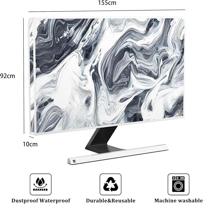Baocicco Abstract Gray Marble Waterproof 65 Inch Television Cover Anti-Static - Image 2