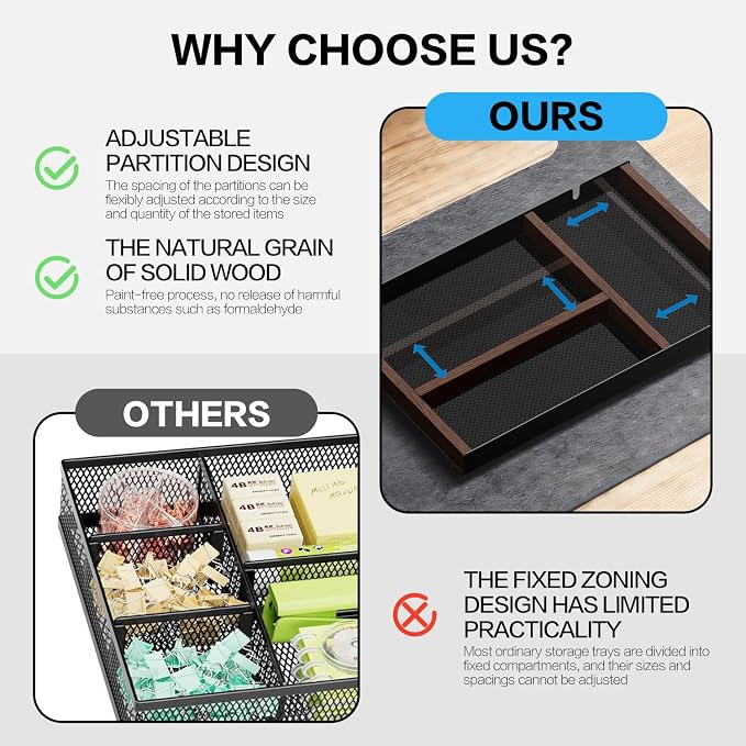 Laetass Desk Drawer Organizer Tray - Image 3