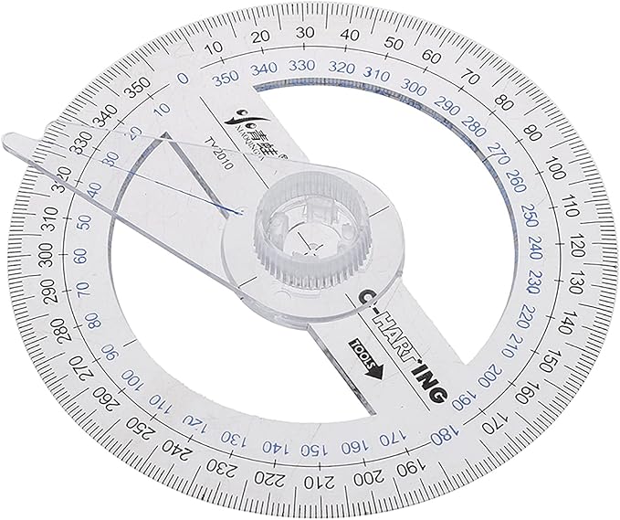 360° Protractor Pack of 5 Protactors Plastic Protractor Math Protractors Clear - Image 2
