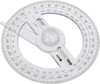 360° Protractor Pack of 2 Protactors Plastic Protractor Math Protractors Clear - Image 2