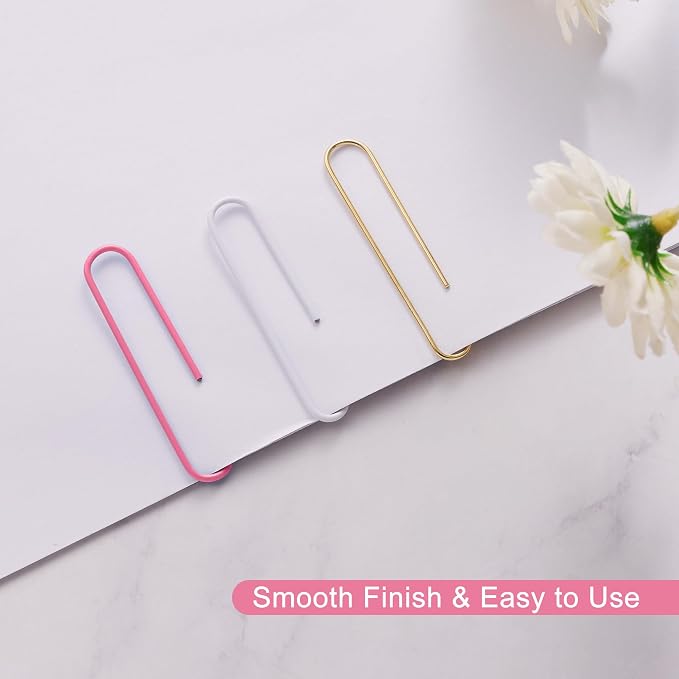 NEEWAY 200pcs Large Pink Paper Clips, 2 Inch Jumbo Paper Clip, Ceative Colored - Image 4