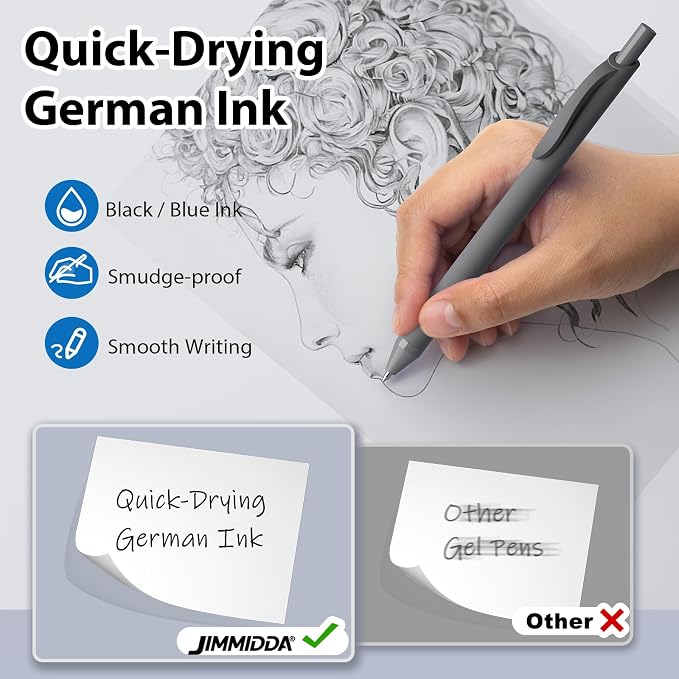 JIMMIDDA Pens Bulk, 52 Pack Ballpoint Black & Blue Ink, 1.0MM Medium Point Bluk - Image 3