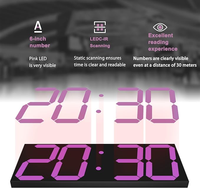 LED Large Digital Wall Clock, Oversize Wall Clock - Image 6