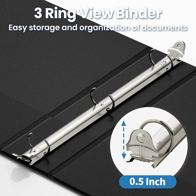 SUNEE 3 Ring Binders 1/2 Inch 12 Pack - Image 3