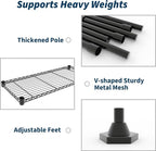 MilleLoom 4-Tier Metal Shelving Unit, Heavy Duty Storage Shelves Adjustable - Image 8