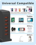 VPSUN USB Charger 6 Port 50W Multi USB Tower Charging Station - Image 4