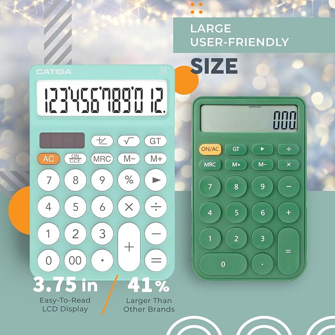 CATIGA 12 Digit Desktop Calculator Basic Desk Calculator - Image 5
