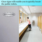 Restroom Sign Sticker for Business & Home, Self-Adhesive Brushed Silver Elegant - Image 5